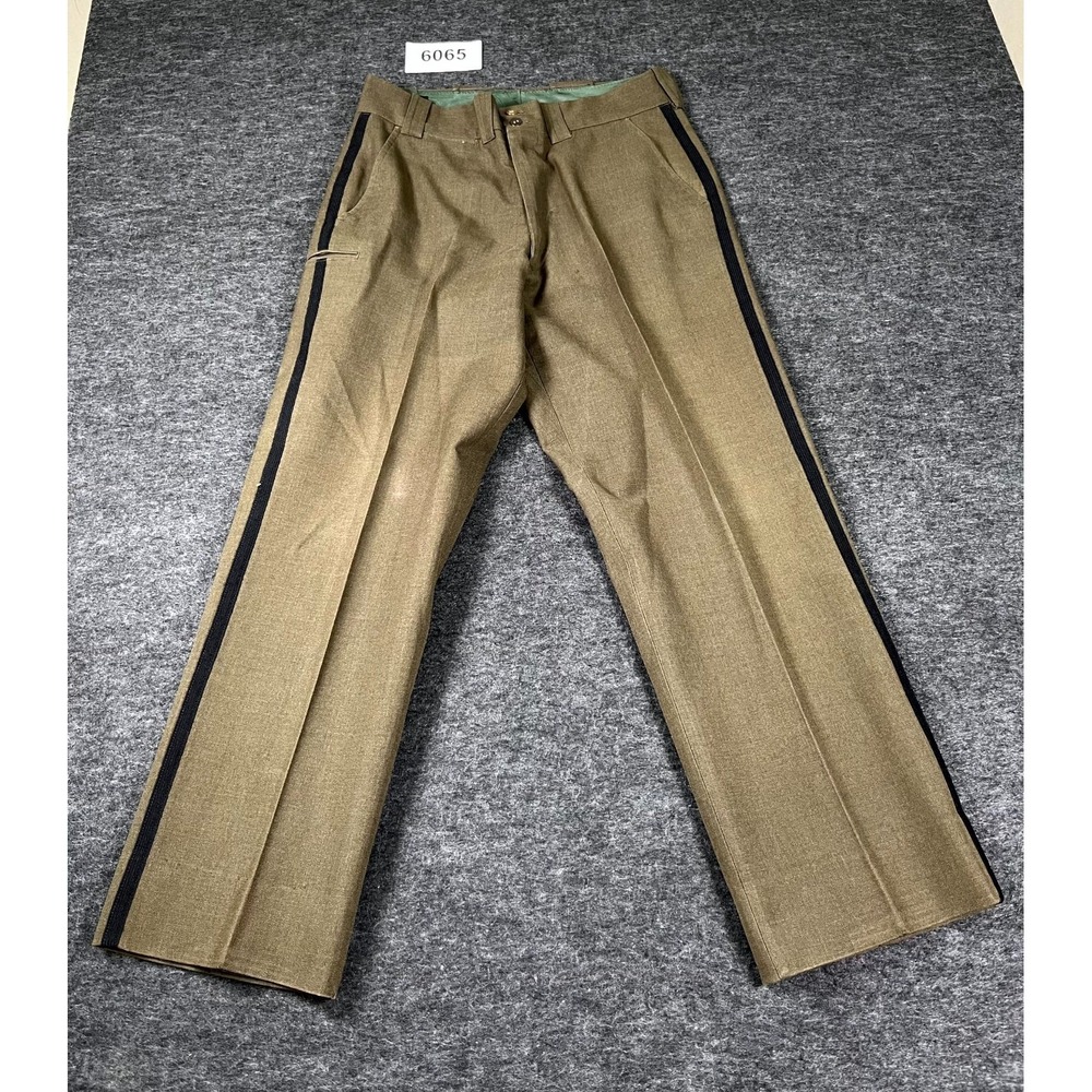 Vintage‎ Fechheimer Uniform Dress Pants Mens 34x30 Olive Green Flat Front
